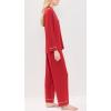 Eberjey Gisele Classic Women’s Pajama Set | Long Sleeve Shirt + Long Pants(Haute Red/Ivory)