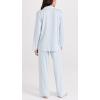 Eberjey Gisele Classic Women’s Pajama Set | Long Sleeve Shirt + Long Pants(Ice Blue/ Ivory)