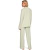 Eberjey Gisele Classic Women’s Pajama Set | Long Sleeve Shirt + Long Pants(Mint Cream/Ivory)
