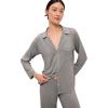Eberjey Gisele Classic Women’s Pajama Set | Long Sleeve Shirt + Long Pants(Moonlight/Ivory)