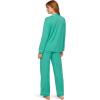 Eberjey Gisele Classic Women’s Pajama Set | Long Sleeve Shirt + Long Pants(Oasis Green/White)