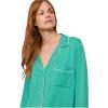 Eberjey Gisele Classic Women’s Pajama Set | Long Sleeve Shirt + Long Pants(Oasis Green/White)