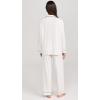 Eberjey Gisele Classic Women’s Pajama Set | Long Sleeve Shirt + Long Pants(Pure Ivory/Navy)