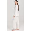 Eberjey Gisele Classic Women’s Pajama Set | Long Sleeve Shirt + Long Pants(Pure Ivory/Navy)