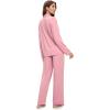 Eberjey Gisele Classic Women’s Pajama Set | Long Sleeve Shirt + Long Pants(Rose Quarts/Petal Pink)