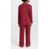 Eberjey Gisele Classic Women’s Pajama Set | Long Sleeve Shirt + Long Pants(Sangria)