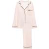 Eberjey Gisele Classic Women’s Pajama Set | Long Sleeve Shirt + Long Pants(Sorbet Pink/Black)
