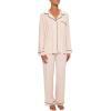 Eberjey Gisele Classic Women’s Pajama Set | Long Sleeve Shirt + Long Pants(Sorbet Pink/Black)