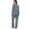 Eberjey Gisele Classic Women’s Pajama Set | Long Sleeve Shirt + Long Pants(Stone Blue/Ivory)