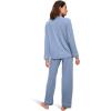 Eberjey Gisele Classic Women’s Pajama Set | Long Sleeve Shirt + Long Pants(Wedgewood)