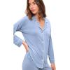 Eberjey Gisele Classic Women’s Pajama Set | Long Sleeve Shirt + Long Pants(Wedgewood)