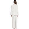 Eberjey Gisele Classic Women’s Pajama Set | Long Sleeve Shirt + Long Pants(White/Ice Blue)