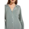 Eberjey Gisele Classic Women’s Pajama Set | Long Sleeve Shirt + Long Pants(Willow Green/Bone)