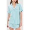 Eberjey Gisele Relaxed Women’s Short PJ Set(Canal Blue/Ivory)
