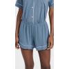 Eberjey Gisele Relaxed Women’s Short PJ Set(Coastal Blue/Ice Blue)