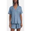 Eberjey Gisele Relaxed Women’s Short PJ Set(Coastal Blue/Ice Blue)