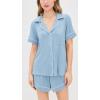 Eberjey Gisele Relaxed Women’s Short PJ Set(Faded Denim/Ivory)