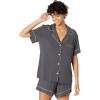 Eberjey Gisele Relaxed Women’s Short PJ Set(Graphite/Sorbet Pink)