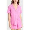 Eberjey Gisele Relaxed Women’s Short PJ Set(Italian Rose/ Ivory)