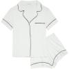 Eberjey Gisele Relaxed Women’s Short PJ Set(Ivory/Navy)