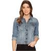 KUT from the Kloth Amelia Jean Jacket – Jackets for Women – Button Front Closure – Point Collar – Straight Back(Empathetic/Medium Base Wash)