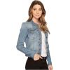 KUT from the Kloth Amelia Jean Jacket – Jackets for Women – Button Front Closure – Point Collar – Straight Back(Empathetic/Medium Base Wash)