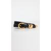 Madewell Women’s Chunky Metal Leather Belt(True Black With Gold Hardware)