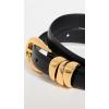 Madewell Women’s Chunky Metal Leather Belt(True Black With Gold Hardware)