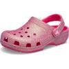 Crocs Kids’ Classic Glitter Clog(Dragon Fruit)