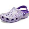 Crocs Kids’ Classic Glitter Clog(Neon Purple/Multi)