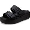 Crocs Women’s Brooklyn Buckle Low Wedges(Black 1)