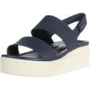 Crocs Women’s Brooklyn Low Wedge Sandals(Navy Stucco)