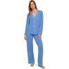 Eberjey Gisele Classic Women’s Pajama Set | Long Sleeve Shirt + Long Pants(Cornflower Blue)