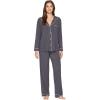 Eberjey Gisele Classic Women’s Pajama Set | Long Sleeve Shirt + Long Pants(Graphite/Sorbet Pink)