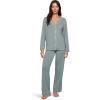 Eberjey Gisele Classic Women’s Pajama Set | Long Sleeve Shirt + Long Pants(Lead/Ivory)
