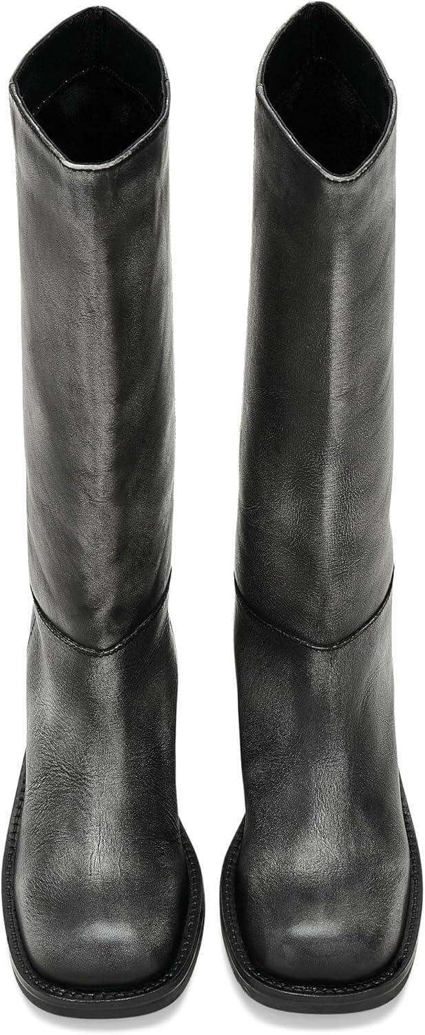 imageFree People Womens Dana Distressed Pullon Boots EquestrianBlack Distressed Leather