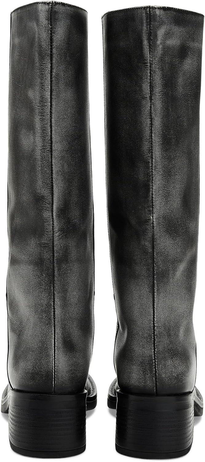 imageFree People Womens Dana Distressed Pullon Boots EquestrianBlack Distressed Leather