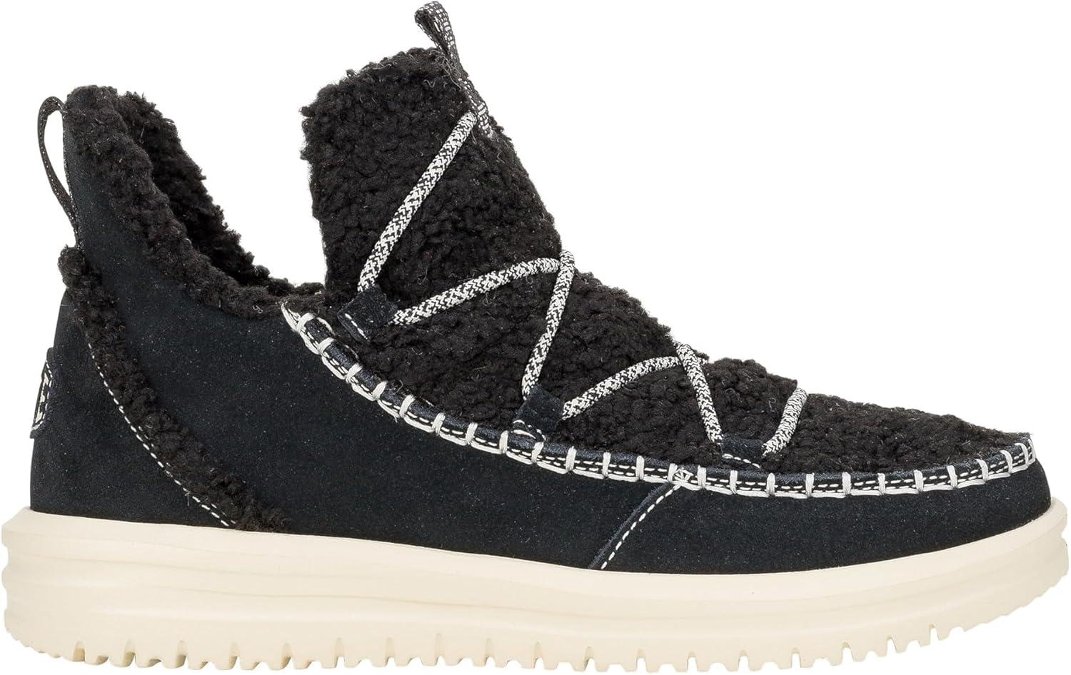 imageHEYDUDE UnisexAdult Camden Suede CozyBlack