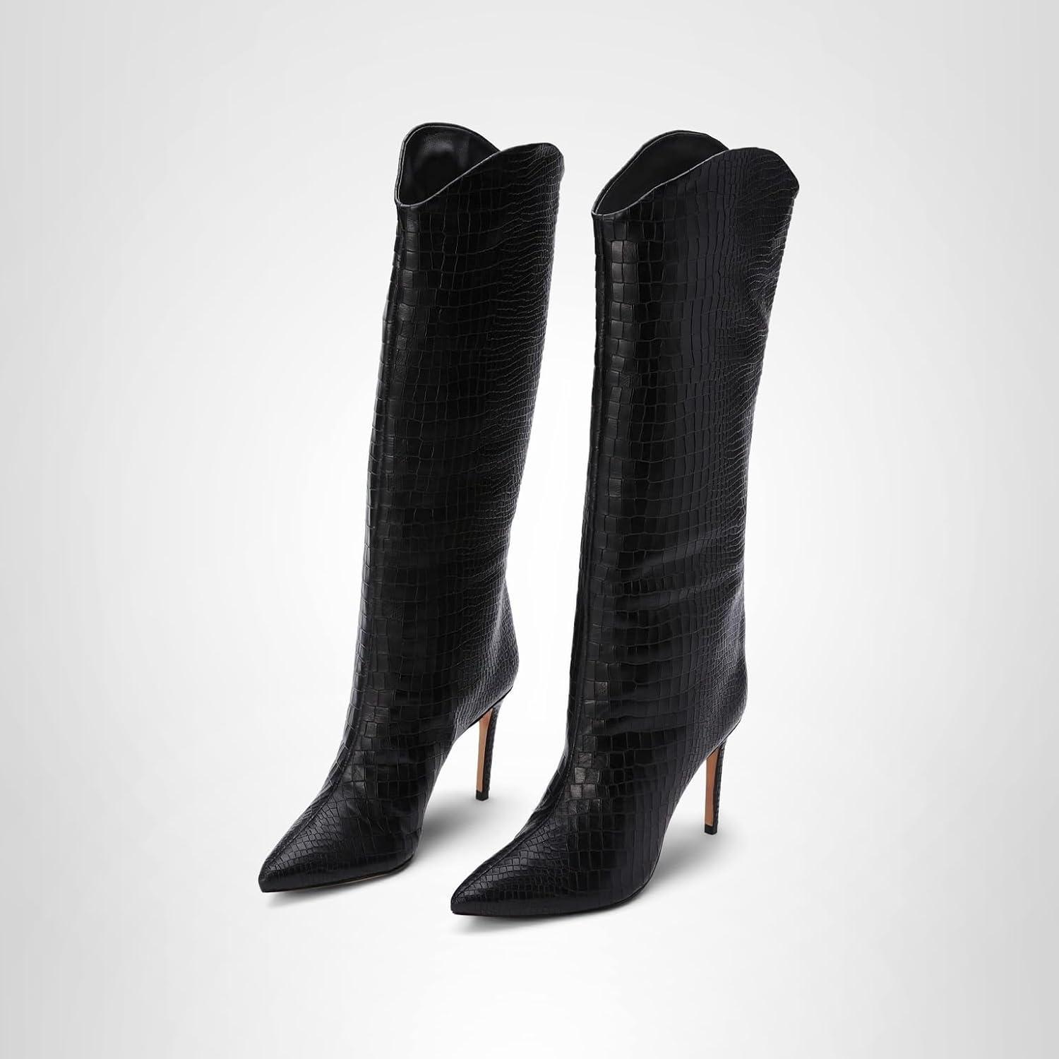 imageSCHUTZ Womens Maryana Leather Dress BootBlack