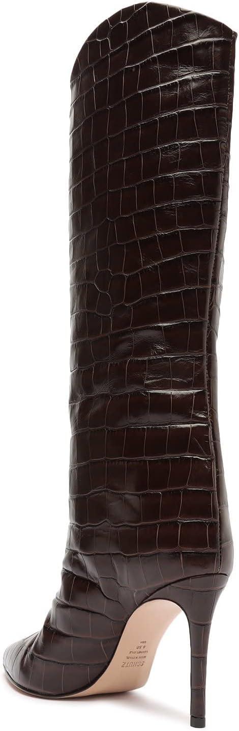 imageSCHUTZ Womens Maryana Leather Dress BootDark Chocolate