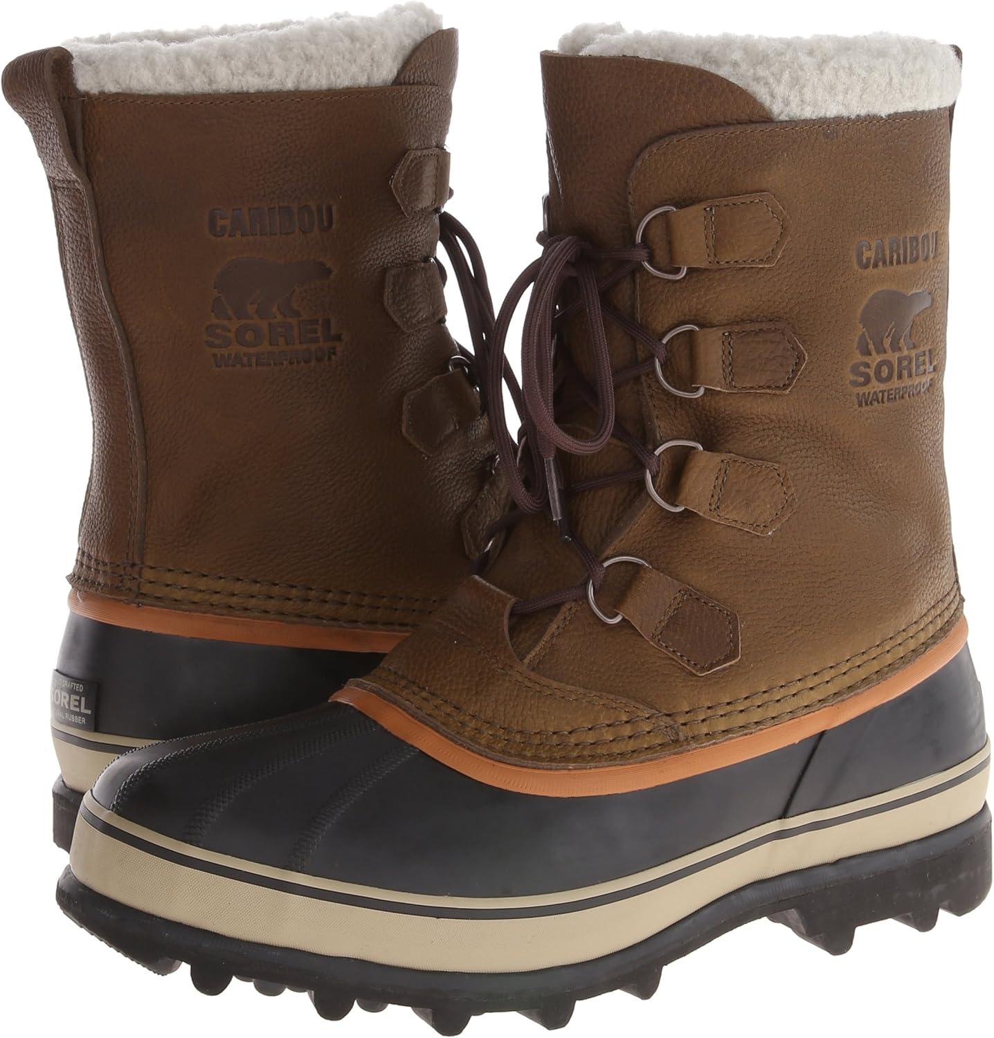 imageSorel Mens Caribou Snow BootBrown Olive Brown Dark Ginger 334