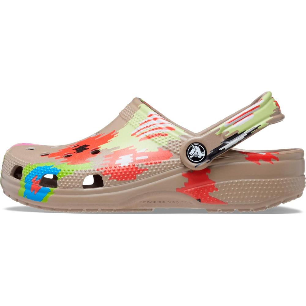 imageCrocs Unisex Adult Classic Marbled TieDye ClogsMushroomMulti
