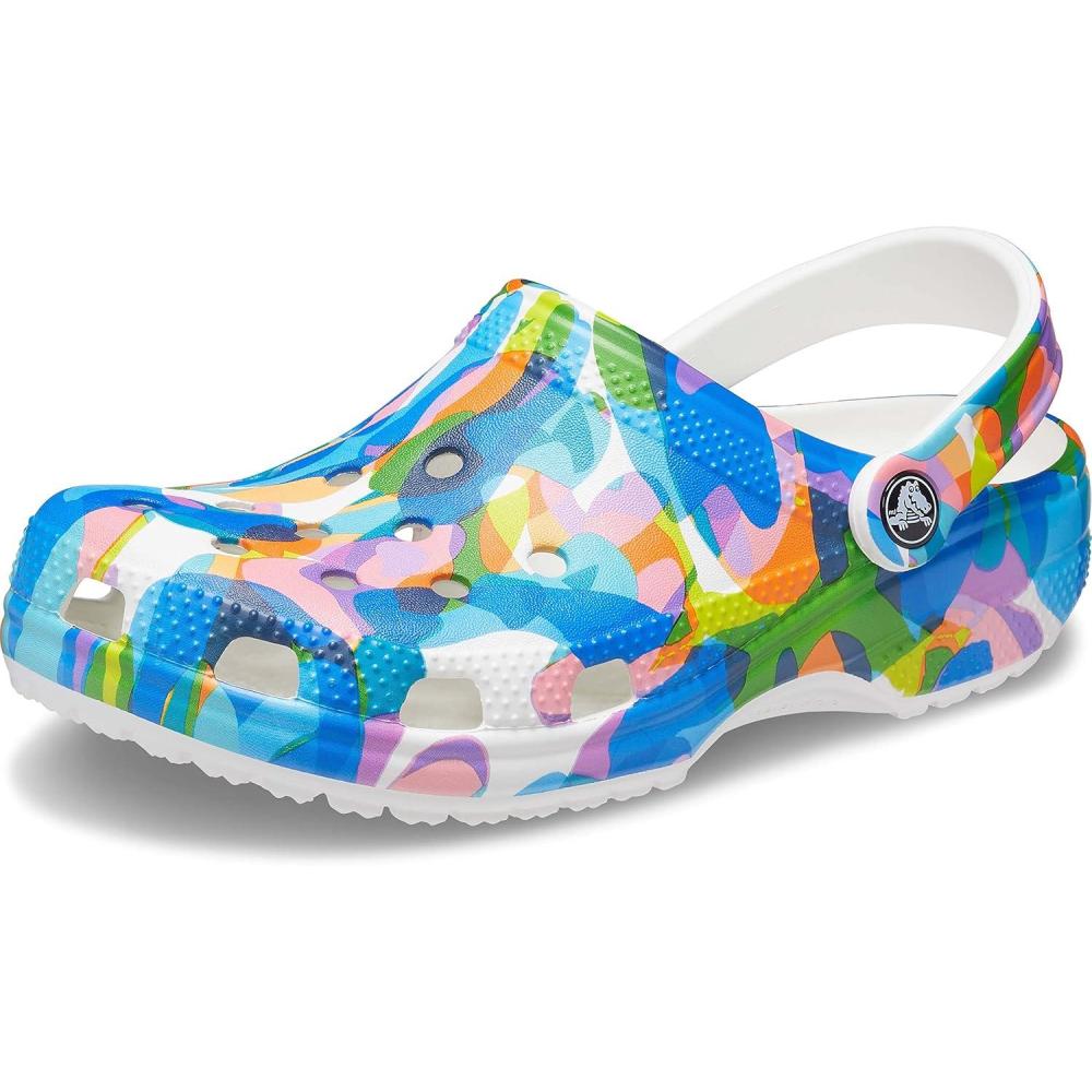 imageCrocs Unisex Adult Classic Marbled TieDye ClogsWhiteMulti