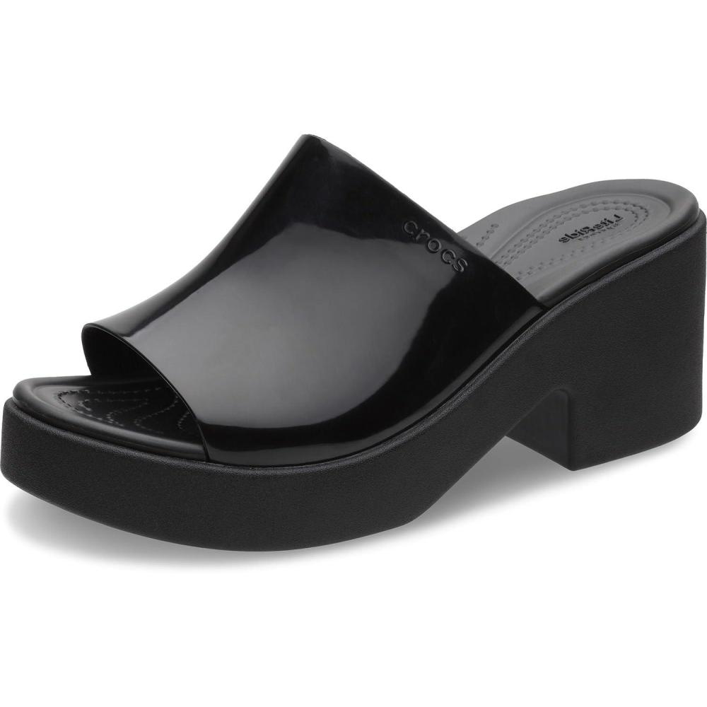 imageCrocs womens Brooklyn Slide HeelBlackHigh Shine