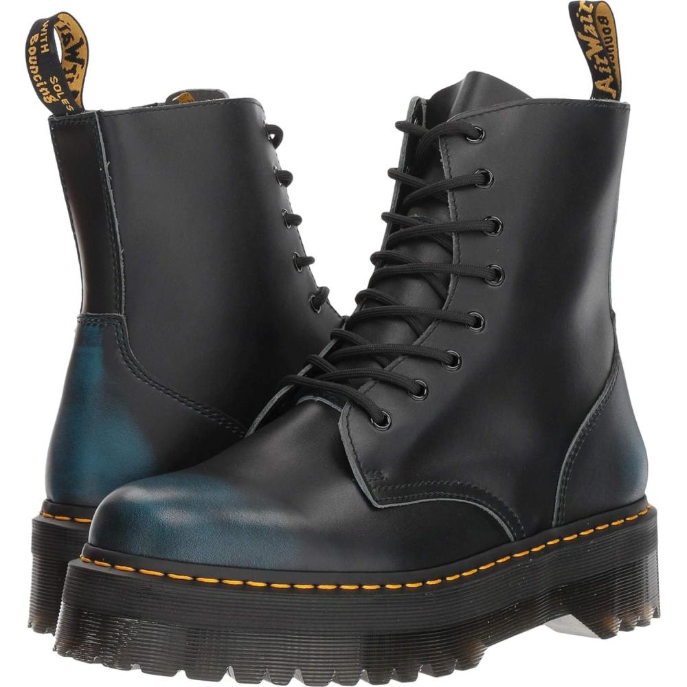 imageDr Martens Jadon 8Eye Leather Platform Boot for Men and WomenBlue Blue Vintage 400