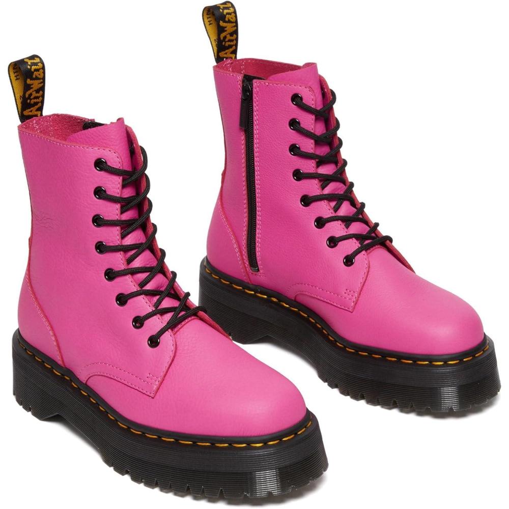 imageDr Martens Jadon 8Eye Leather Platform Boot for Men and WomenThrift Pink