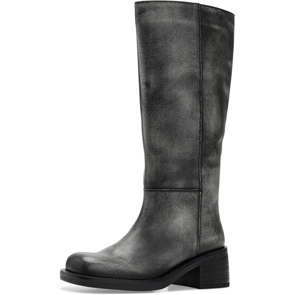 imageFree People Womens Dana Distressed Pullon Boots EquestrianBlack Distressed Leather