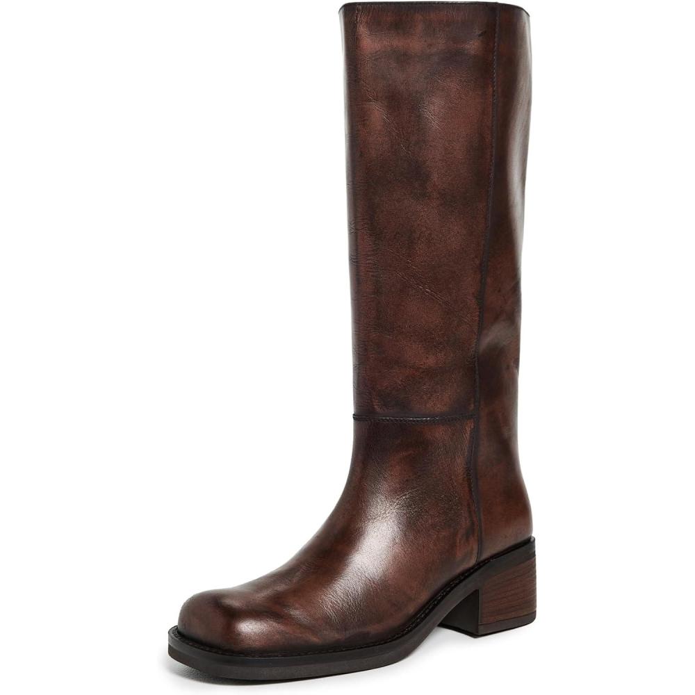 imageFree People Womens Dana Distressed Pullon Boots EquestrianDried Tobacco Distrr