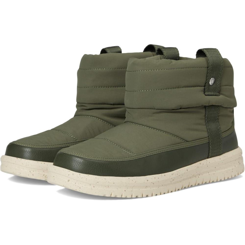 imageHEYDUDE Womens Camden Cuff Nylon QuiltDark Olive