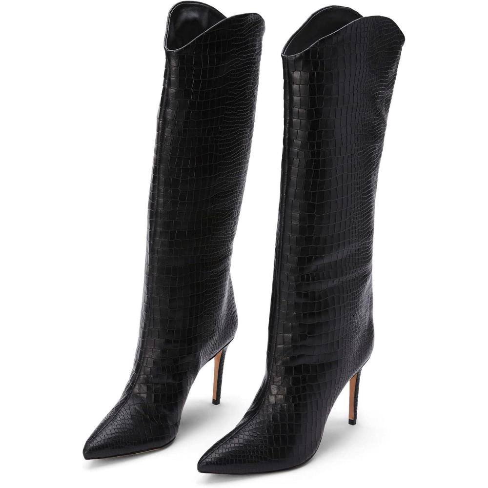 imageSCHUTZ Womens Maryana Leather Dress BootBlack